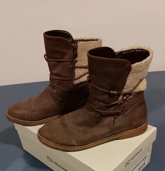 Botas de senhora castanhas, número  38