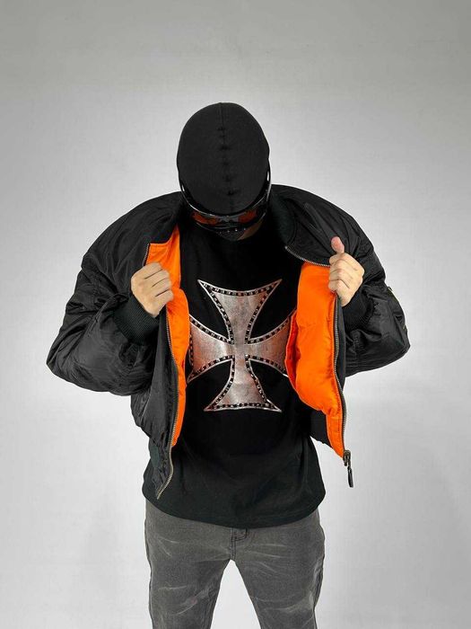 Project GR MA-1 бомбер черный двостороння куртка курточка чорний black