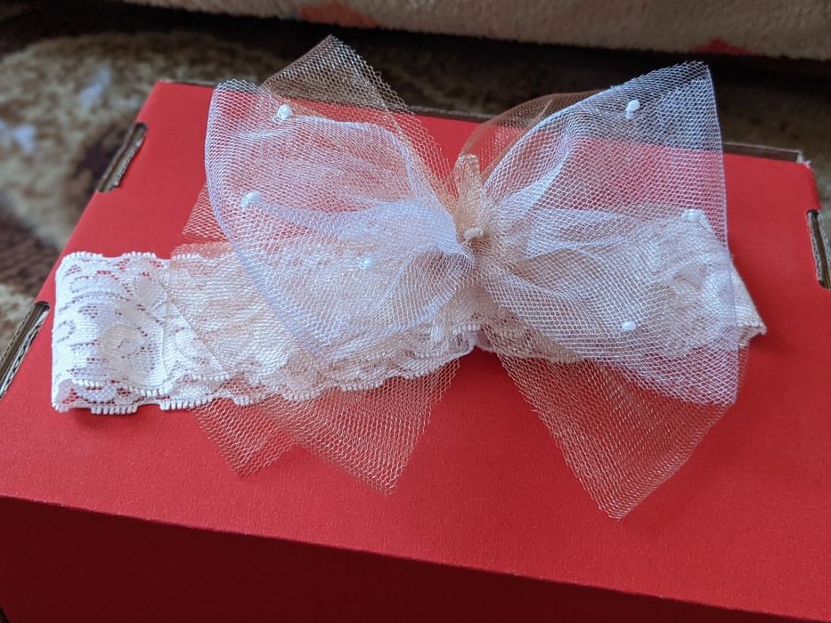 Повязка ободок нова біло-золотиста