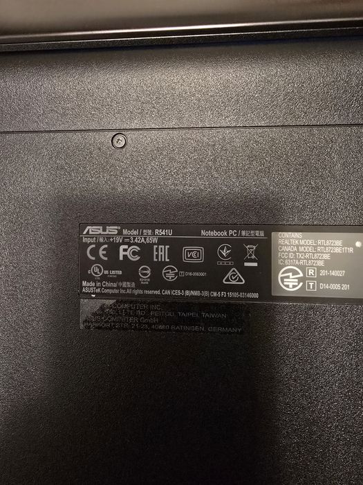 Notebook Asus R541U