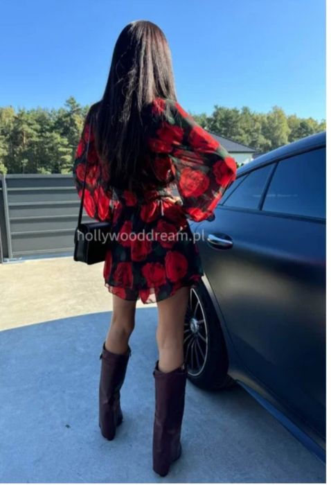 Sukienko kombinezon Hollywood dream butik one size kwiaty