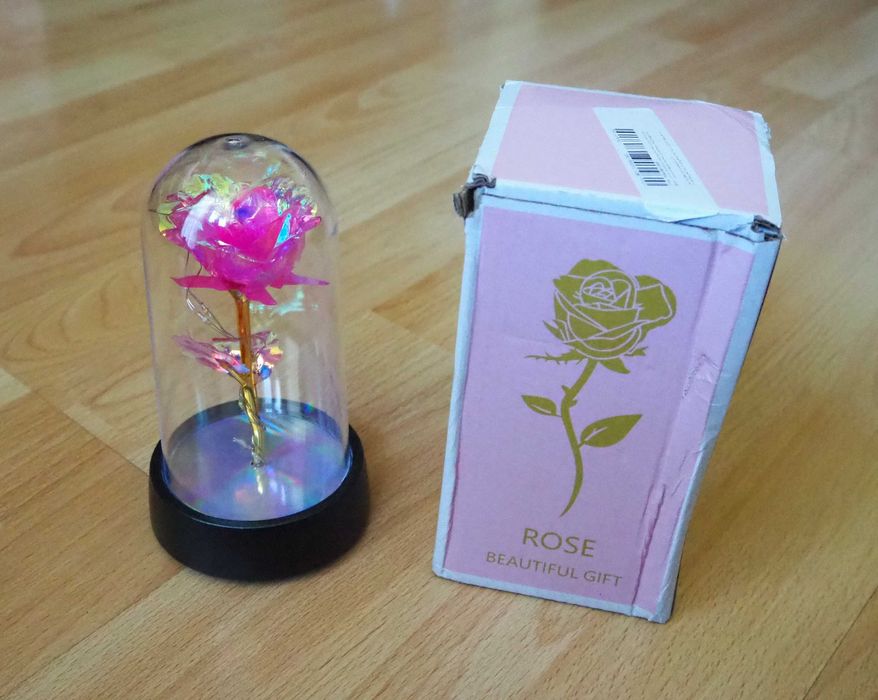Lampka Led wieczna róża RÓŻOWA