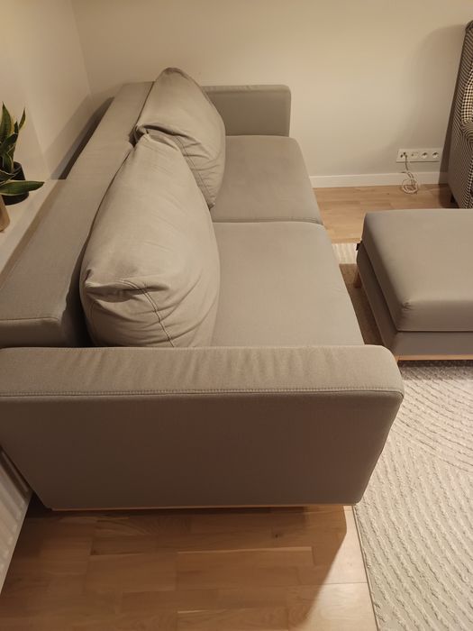 Sofa kanapa z funkcją spania, schowkiem i pufem