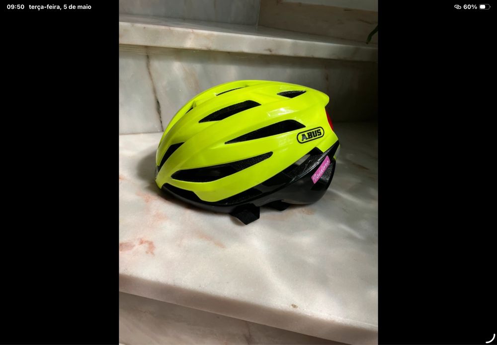Capacete amarelo flurescente abus tamanho S
