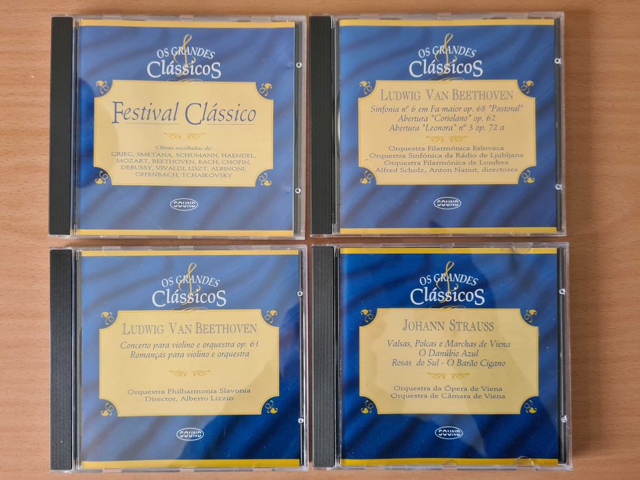 4 CDs audio da coleção "Os Grandes Clássicos"