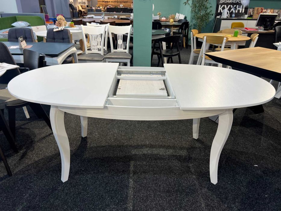 Стіл Софі 153х102+38 розкладний овальний в гостинну на кухню для кухні
