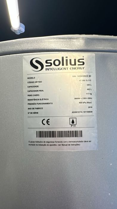 Termoacumulador Solius TERMOINOX BD 500L - Inox Solar