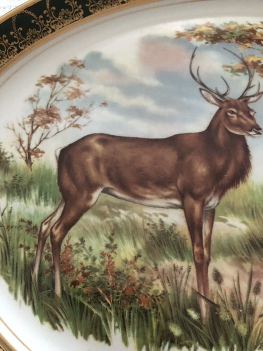 Винтажное блюдо на тему охота Англия