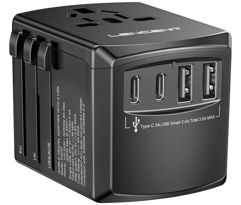 Uniwersalny adapter podróżny LENCENT 5 w 1