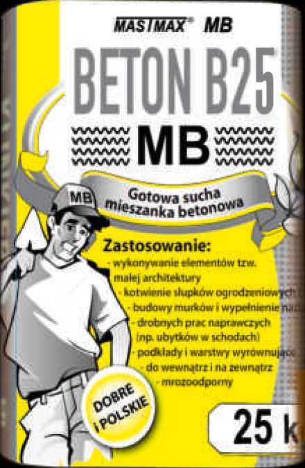 Zaprawa BETON B25 mieszanka betonowa Mastmax 25 kg/op