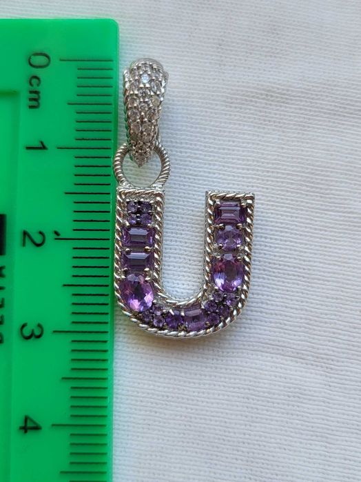 Подарочный кулон подвес U Judith Ripka аметисты цирконы серебро 925