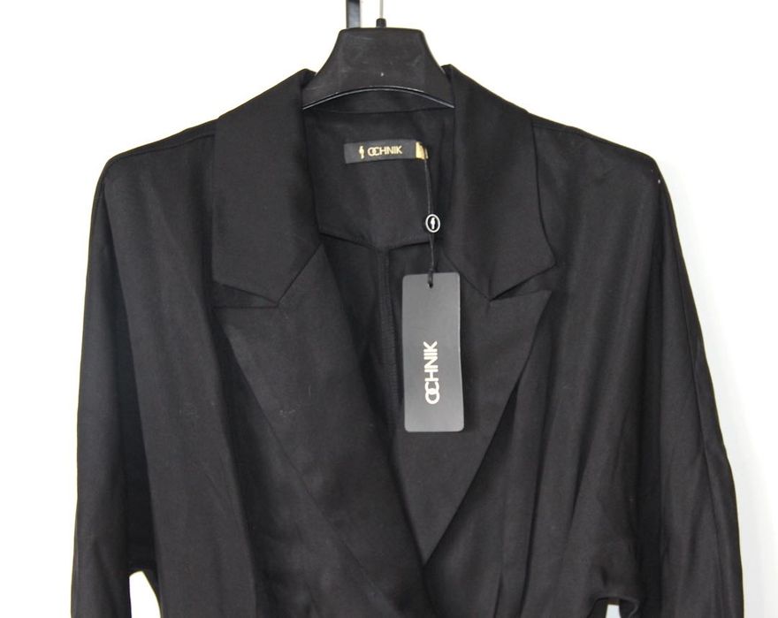 ochnik czarna sukienka 36 s tencel  34 xs kopertowa