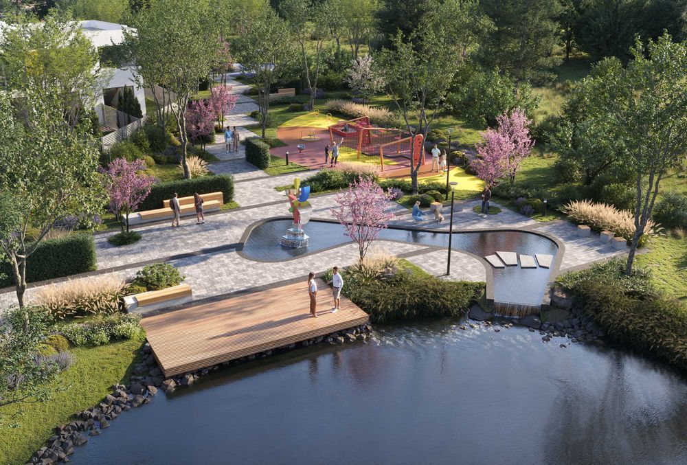 ArtPark таунхауси в Авангарді від забудовника. Парк, озеро, відеоспостереження