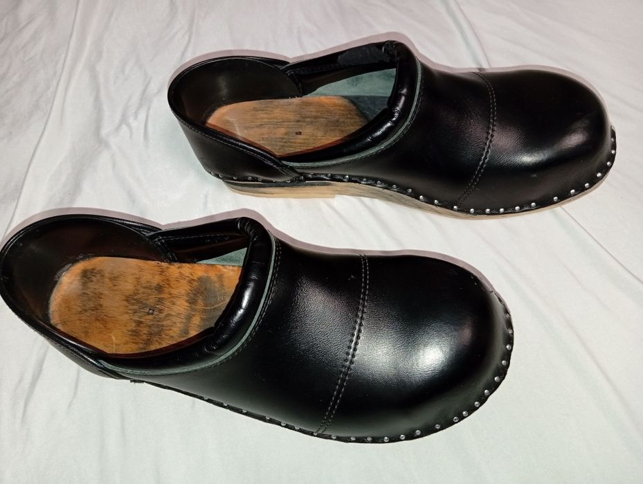 Стильные, кожаные Сабо (Клоги) на Деревянной подошве