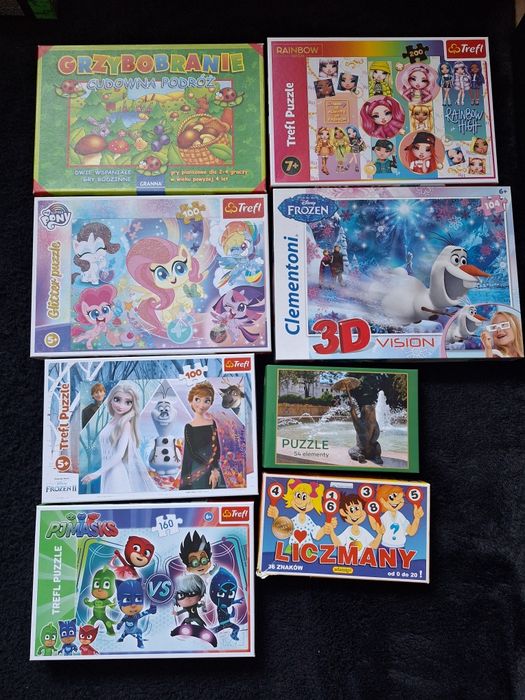 Gra planszowa i zestaw puzzli dla dzieci