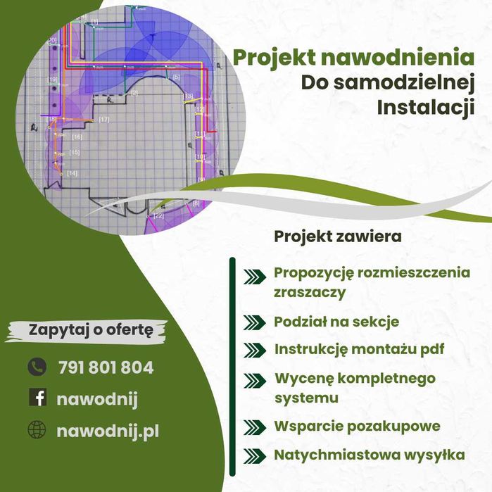 Indywidualny projekt systemu nawadniania do 900m
