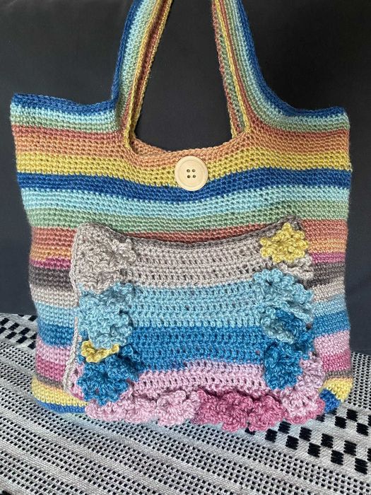 Torba duża handmade "Stokrotki"