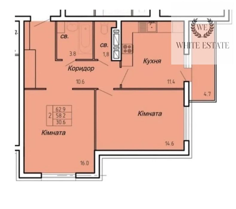 Продаж 2кім. квартири по вул. Полковника Данила Нечая 25