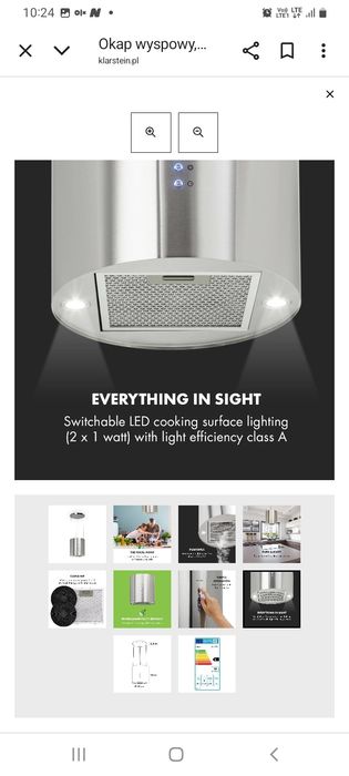 Okap nadwyspowy Klarstein odbiór osobisty