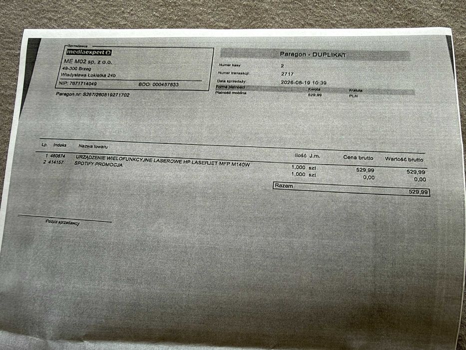 Urządzenie wielofunkcyjne HP  LaserJet MFP M140w