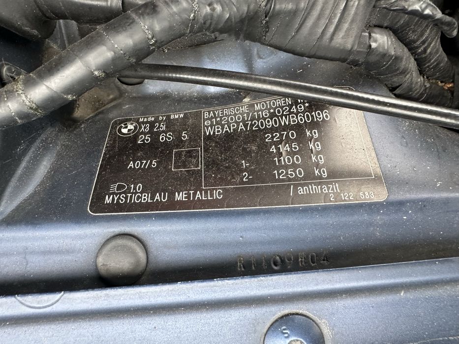 Bmw X3 silnik 2.5i 2004r,Anglik z kluczykami