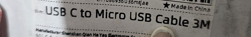Cabos micro USB 3metro