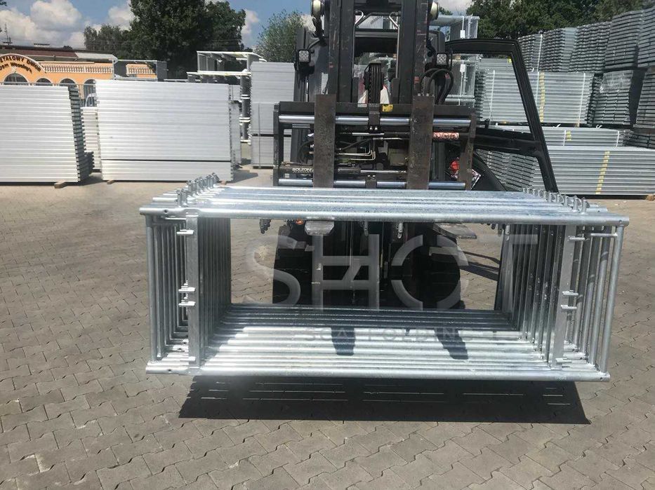 Lekkie rysztowanie aluminiowe na szczyt 8,30 wysokośc x 12,5 m długość Plettac podest 2,5m nowe kompl