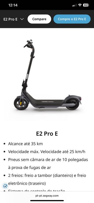 Trotinete Segway Ninebot E2 Pro