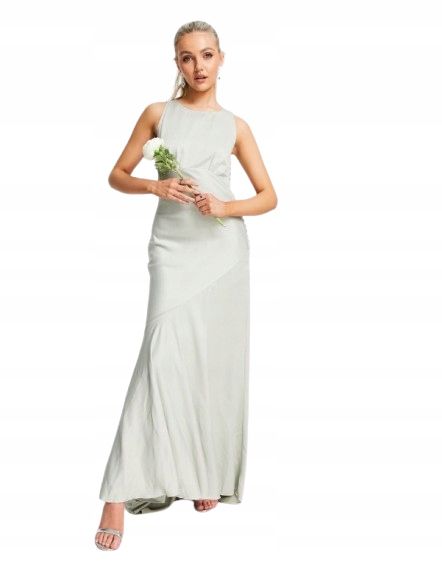 Sukienka elegancka wesele damska klasyczna prosta maxi 44 xmg