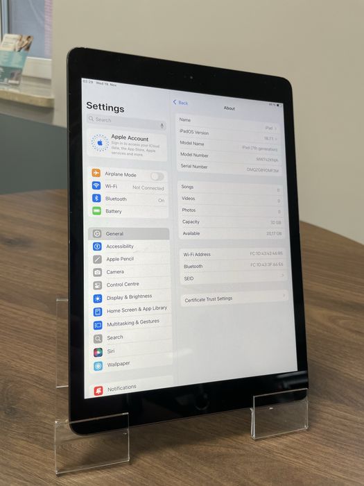 Apple Ipad 7 32GB bez blokad iOS 18.7.1