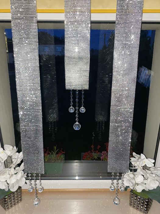 Panel cyrkonie 3 elementy kryształowe szklane kule 120cm