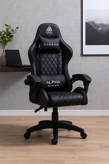 NOWY Materiałowy Fotel Gamingowy Obrotowy Ergonomiczny Biurowy Krzesło