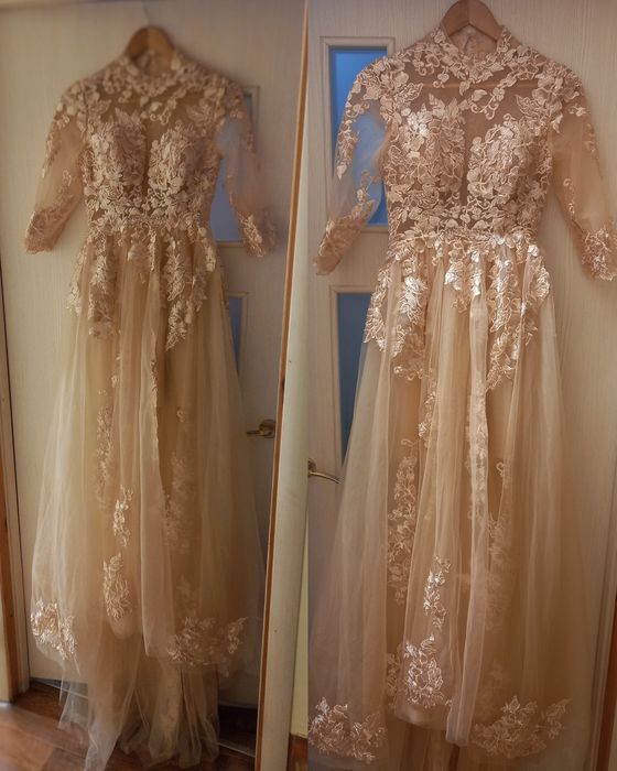 Весільна сукня колір бежевий