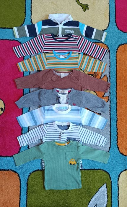 Zestaw bluzeczek chłopięcych r. 62 8 sztuk