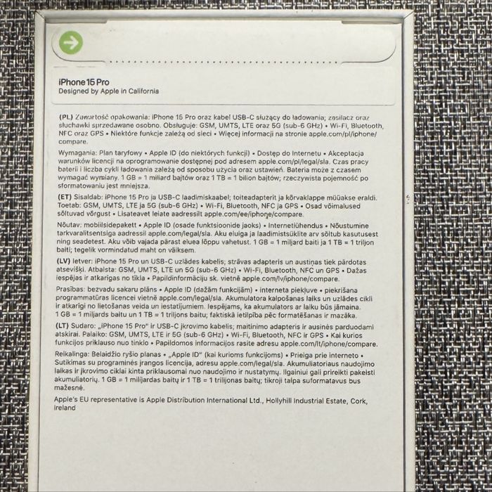 iPhone 15 Pro 512GB Black Titanium | NOWY | NIEOTWIERANY