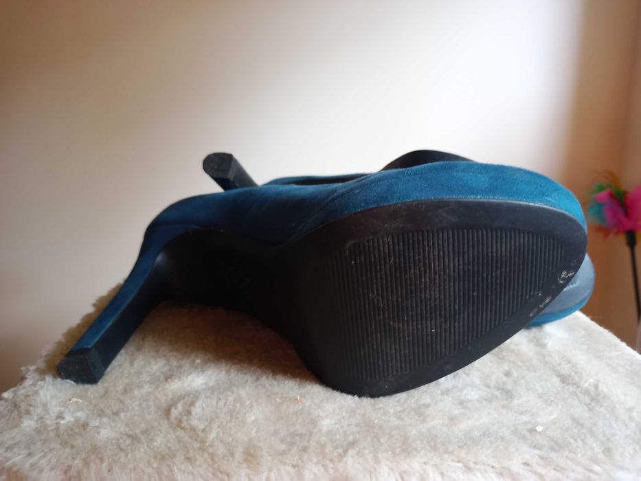 buty 38 szpilki kolor ciemny turkus