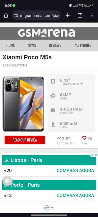 Xiaomi Poco m5S 4+2 gb +128