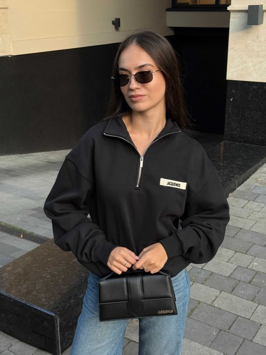 Світшот жіночий Jacquemus High Collar Half-Zip