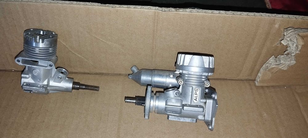 Silniki nitro i części rc dużo tłumik spalinowe