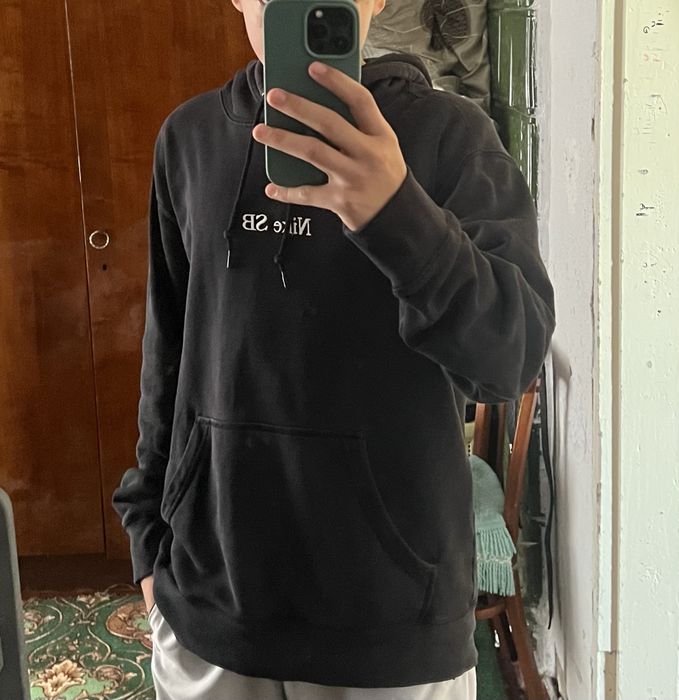 Худі Nike SB Vintage / Чорна кофта Найк СБ з вишивкою оверсайз оригінал