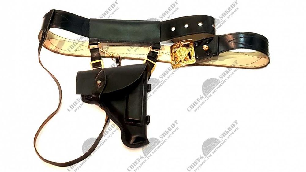 Ремень адмирала ВМФ СССР кожаный с кобурой