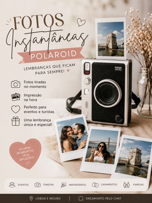Fotos Instantâneas Polaroid para Eventos e Turistas | Impressão na Hora | Lisboa