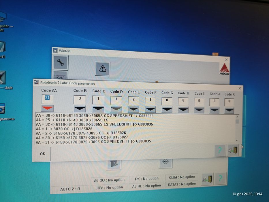 Zestaw diagnostyczny Agco wintest/ win metadiag renault