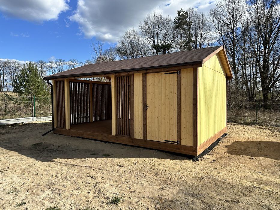 Domek gospodarczy 6x4 m z altaną | C24 KVH | montaż + transport | PRODUCENT