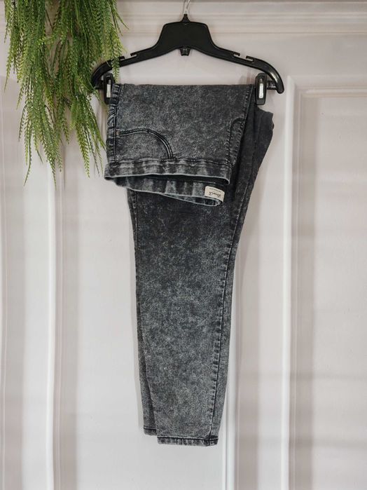 Wygodne szare spodnie jeansy jegginsy skinny Denim &Co rozmiar 48 bawełna/poliester/elastan