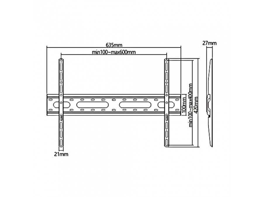 Uchwyt wieszak telewizora na TV 37-70 SLIM 27mm Maclean MC-939