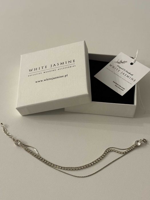 White Jasmine bransoletka ELLEN z kryształkami ręcznie wykonana ślubna