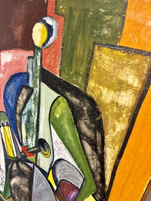 Kompozycja figuralna Obraz Abstrakcyjny Jež 1967 Kubizm Mega Sztuka