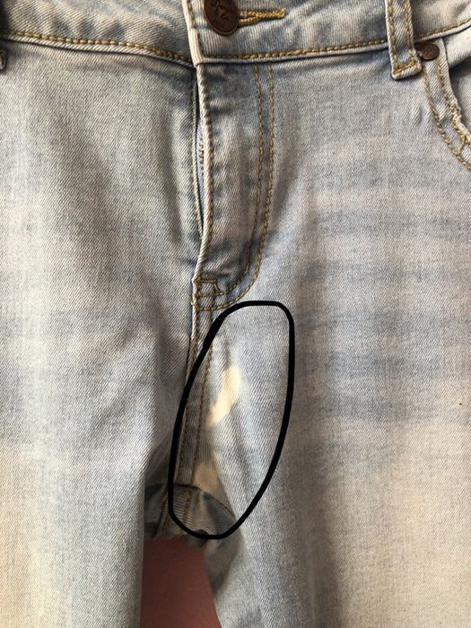 Calças de Ganga / Jeans bordados com flores e pássaro 38 (usadas 1x)