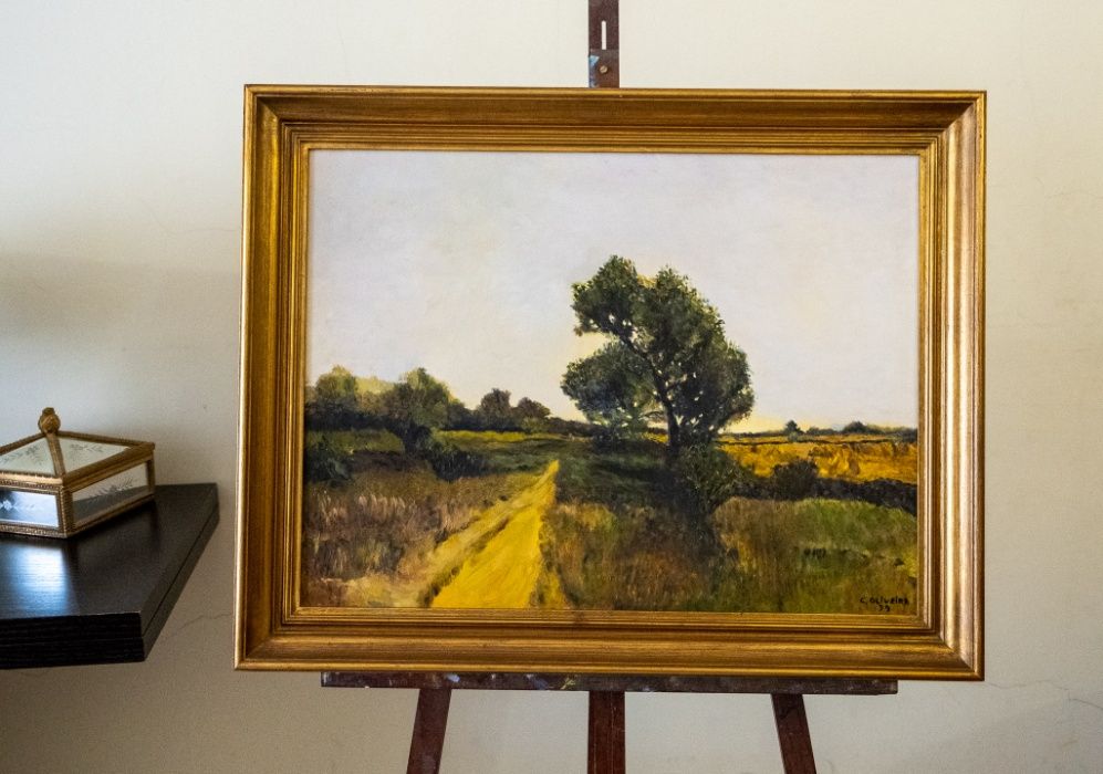 Pintura a óleo "Paisagem rural"